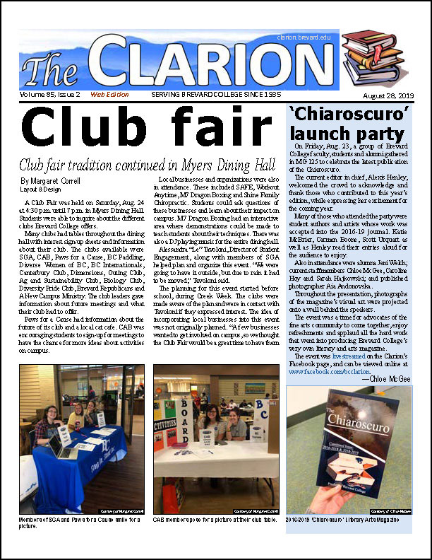 The Clarion for Aug. 28, 2019