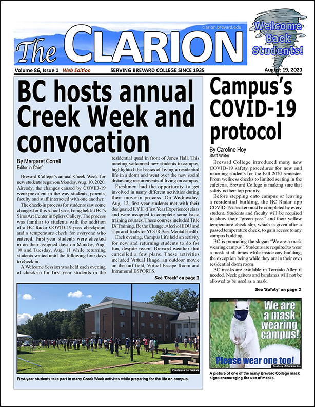 The Clarion for Aug. 19, 2020