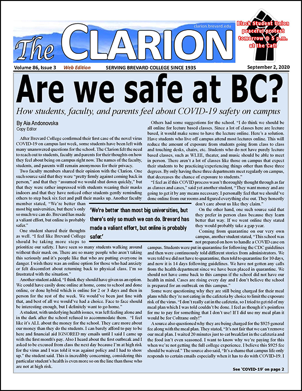 The Clarion for Sept. 2, 2020