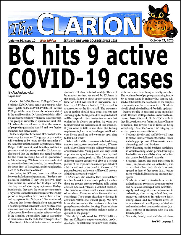 The Clarion for Oct. 21, 2020