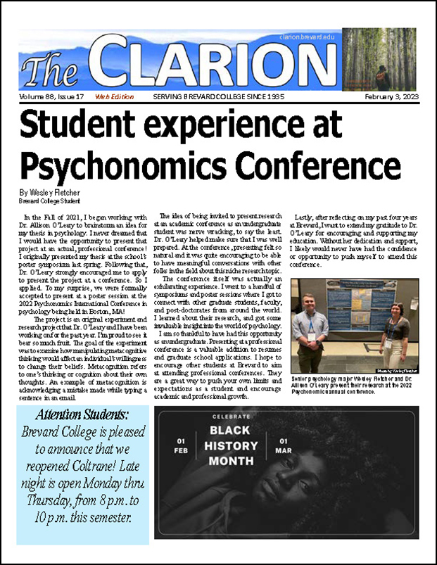 Click for the most recent issue of The Clarion